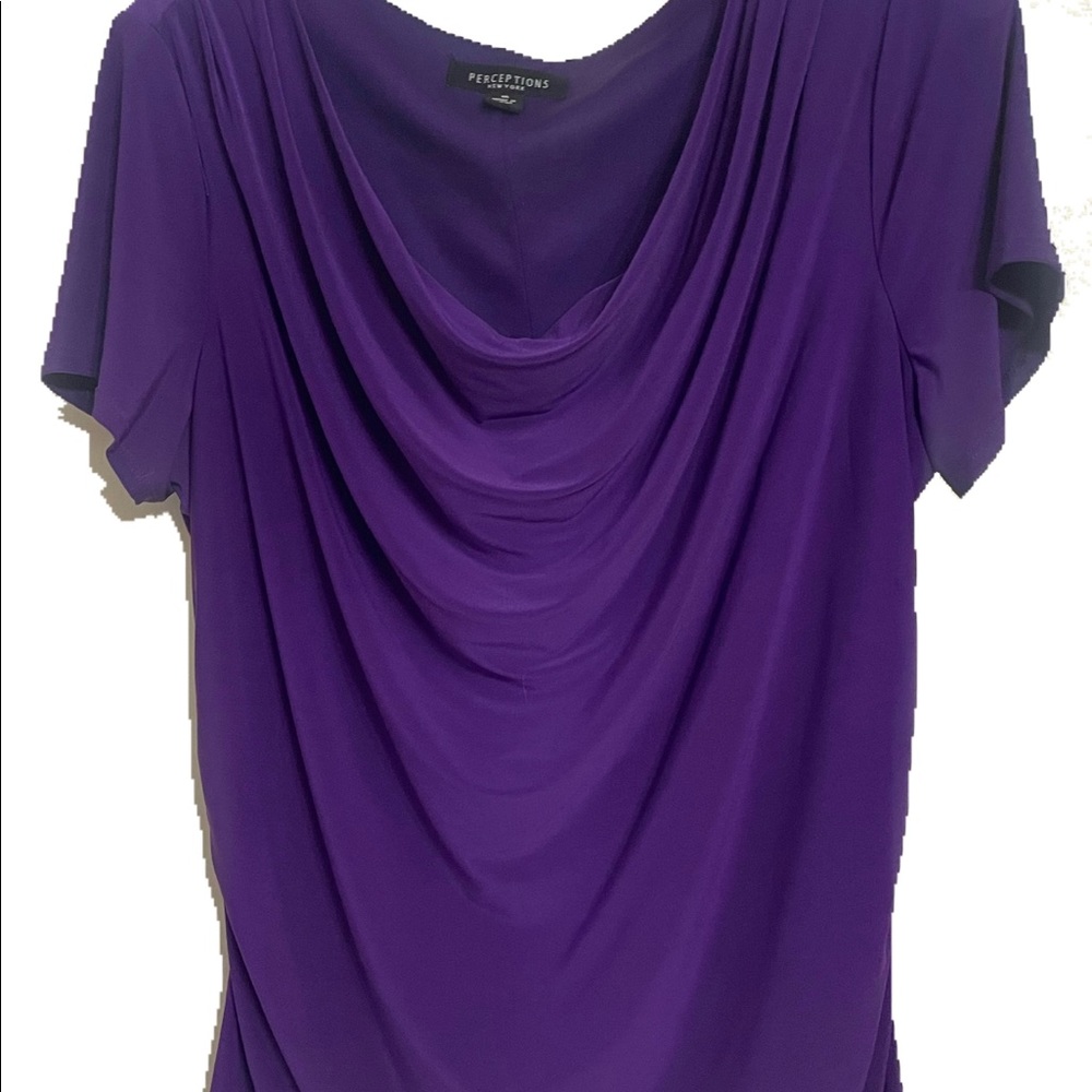 Bold Purple cowl neck top, size 16